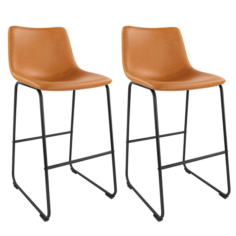 WKWKER Dinning Chairs Set of 2 Faux Leather Industrial Chair Counter