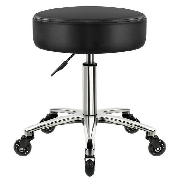 WKWKER Heavy Duty Rolling Stool with Wheels Hydraulic Swivel Adjustable