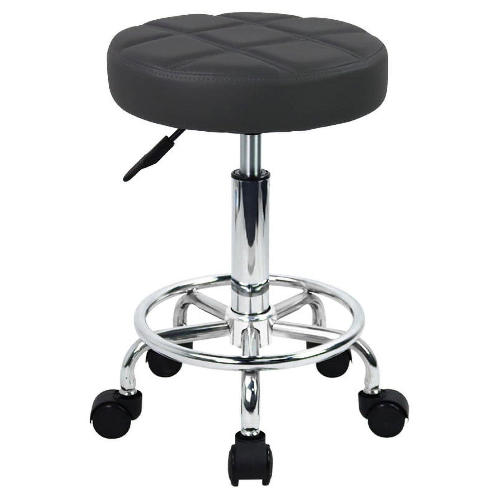 Low Rolling Stool with 360° Wheels, Roller Seat Stool Chair with PU
