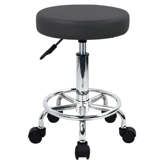 WKWKER SPA Salon Round Rolling Stool, Gray