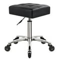 WKWKER Adjustable Rolling Stool with Wheels, Hydraulic Swivel