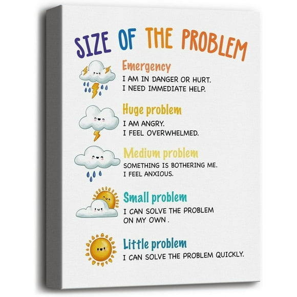 WKYAER School Counseling Supplies, Mental Health Décor, Mental Health Office Décor, Therapist Office Décor, Size of the Problem, School Counselor Office Must Haves, Calming Corner Wall Decor 12x15in