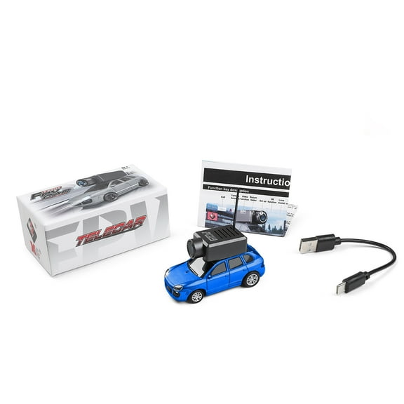 WL 1/64 FPV Mini RC Car, APP-Controlled Fully Proportional with Wi-Fi Module and 3-Speed Modes（RTR Version/Blue)
