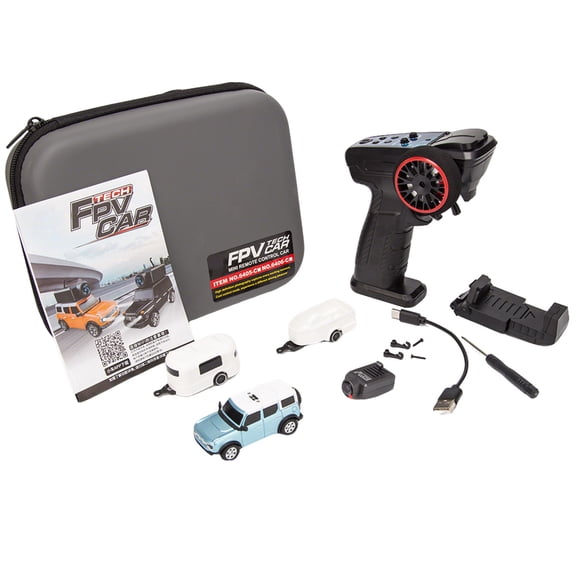 WL 1/64 Scale Full Proportional FPV Mini RC Car with Camera, WiFi Module Control & APP Auto-Pairing - Includes Storage Case & Tow Trailers, RTR Hobby Grade Collectible Model Gift for Adults
