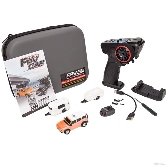 WL 1/64 Scale Full Proportional FPV Mini RC Car with Camera, WiFi Module Control & APP Auto-Pairing - Includes Storage Case & Tow Trailers, RTR Hobby Grade Collectible Model Gift for Adults