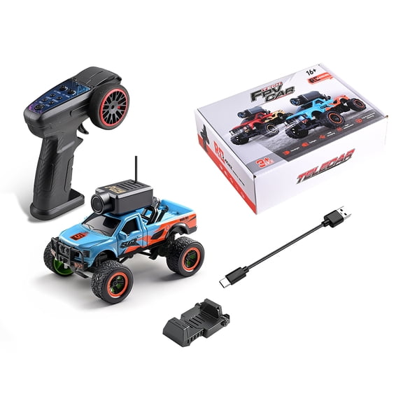 WL 1/64 Scale Mini RC Truck, Remote Control Vehicle with WiFi Camera, APP Auto-Pairing, Integrated Self-Stabilizing Gyroscope and Three Speed Modes, Ideal for Adult Hobbyists & Collectors