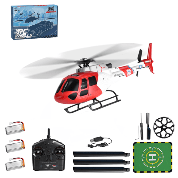 WL AS350 3-Blade Flybarless Realistic RC Helicopter Model, 2.4G 4CH Mini Aircraft with Barometric Altitude Hold, Optical Flow Positioning & One-Key TOL (RTF)