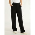thumbnail image 1 of Free Assembly Women's and Women's Plus Wide Leg Knit Cargo Pants, 30” Inseam, Sizes XS-4X, 1 of 5