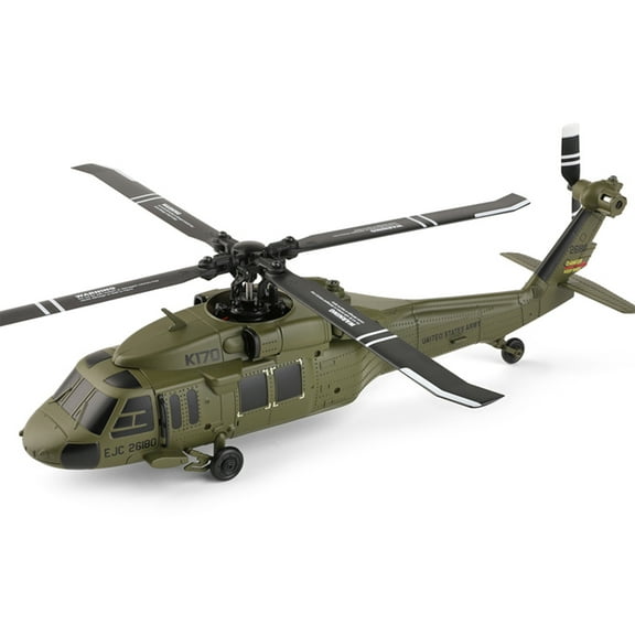 WL K170 UH-60L Flybarless RC Helicopter, 2.4GHz 4CH RC Helicopter Model with Adjustable Left/Right Hand Throttle, 6G Gyro Stability & Altitude Hold, Beginner Remote Control Helicopters, RTF