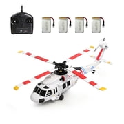 WL K270 UH-60L Black Hawk RC Helicopter RTF 2.4G 4CH Brushless Motor Flybarless 4-Rotor Aircraft with Optical Flow Positioning for Beginner - Adjustable throttle White / 4 Battery