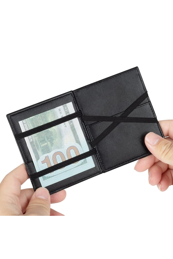 WL-Men's Multi-Functional Magic Anti-Theft Swiping Multi-Card Leather Card Holder Wallet Purse