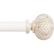 WL.Rocaille Standard Decorative 3/4 in White Round Adjustable Single Curtain Rod 28" - 48"