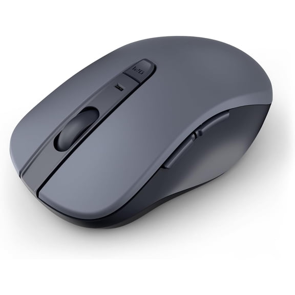 WL300 Bluetooth Mouse Silent Wireless Mice, Quiet Click, Cordless Computer Mouse with 6 Buttons, Sculpted Grip, Adjustable DPI for Laptop, PC, Mac, 18-Month Battery Life for Work or Travel ( Grey)