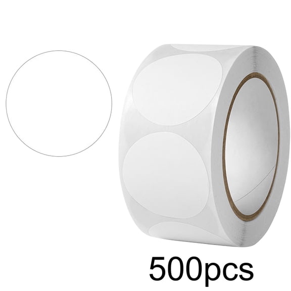 WLAGOOD 500Pcs Round Dot Stickers 1in,White Circle Labels for Color Coding,Self Adhesive Planner Stickers for Scrapbooking Crafting Organizing Gift Wrapping