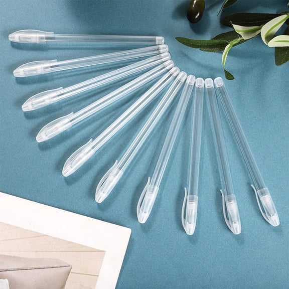 WLAGOOD 10 Pieces Clear Transparent Empty Gel Pen Barrels Universal Fit Comfort Grip Plastic Pen Shells for Daily Writing Replacement Use