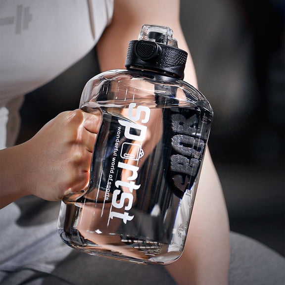 WLAGOOD 1700ml Water Cup,Shock Resistant Sports Bottle with Rope,Straw & Leather Case,Portable for Gym,Camping and People Daily Use