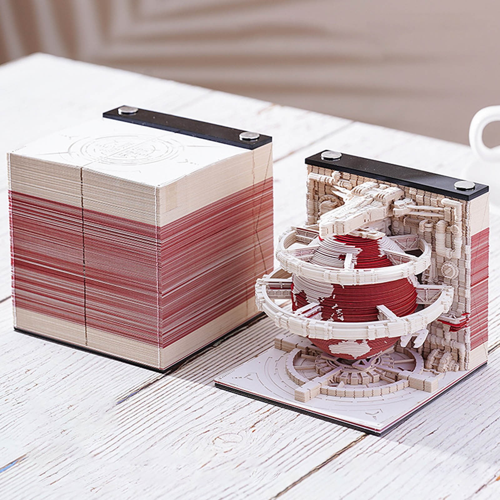 WLAGOOD 3D Desk Calendar Paper Sculpture Calendar 
