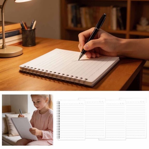 WLAGOOD 4 Pack A5 College Notebook Lay Flat Metal Spiral Lined Writing Journal Portable Notepad for Office Travel Daily Note Taking Home Desk Use