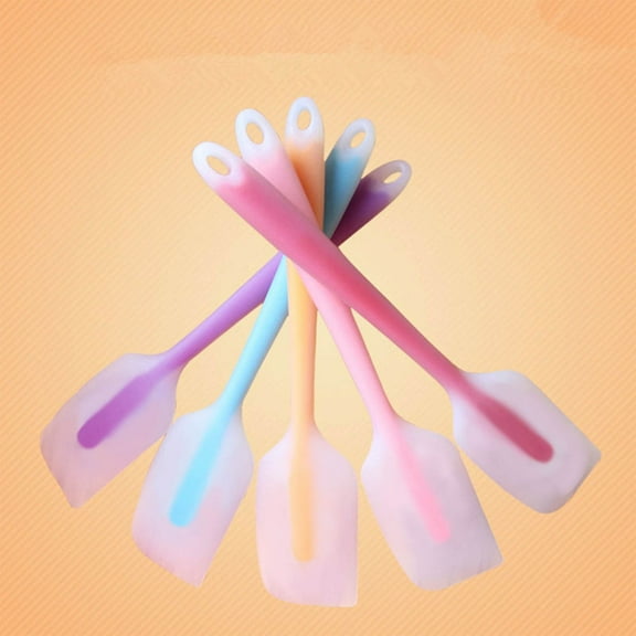 WLAGOOD 5Pcs Flexible Silicone Spatula Heat Resistant Non-scratch Kitchen Scraper with Hanging Hole for Home Baking and Cooking Work