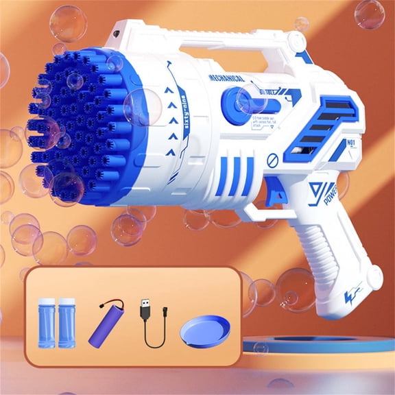 WLAGOOD 69-Hole Automatic Handheld Bubble Blaster Non-Toxic Ergonomic Lightweight Plastic Maker for Family Parties,Outdoor Camping and Daily Indoor Leisure Use