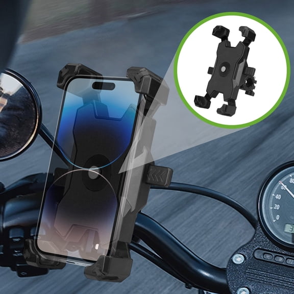 WLAGOOD Bike Phone Stand 360° Rotatable One-Touch Quick Release Anti-Slip Cradle Universal Fit 3.5-6.8 Inch Phones for Motorcycle Scooter Outdoor Cycling Navigation