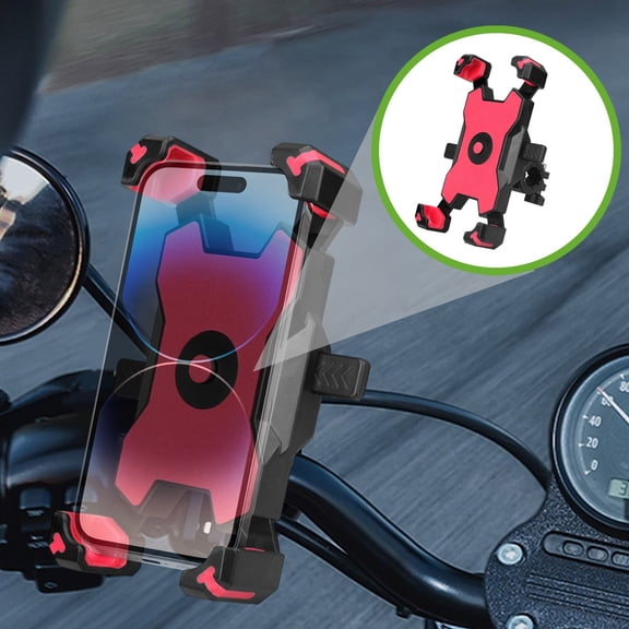 WLAGOOD Bike Phone Stand 360° Rotatable One-Touch Quick Release Anti-Slip Cradle Universal Fit 3.5-6.8 Inch Phones for Motorcycle Scooter Outdoor Cycling Navigation