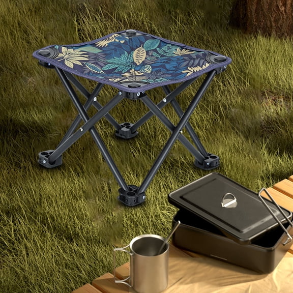 WLAGOOD Camping Stool,Tall Large Size Folding Stool with Carry Bag, Aluminum Alloy Bracket,Load Capacity to 300lbs, for Travel, Hiking, BBQ, Fishing
