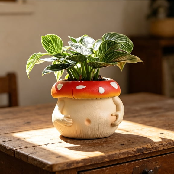 WLAGOOD Cute Belly Resin Planter,Multi-Function Storage Flower Pot for Desk Window Sill Home Office Indoor Decor