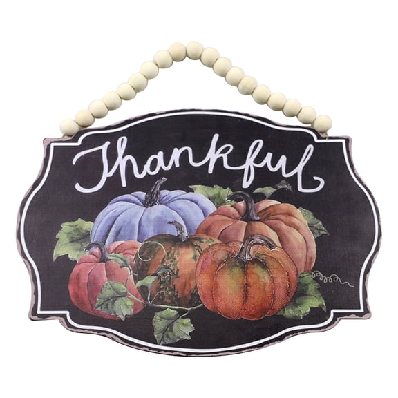 WLAGOOD Handcrafted Wooden Bead Pumpkin Welcome Hanging Garland,Warm Harvest Thanksgiving Door Wall Decor for Autumn Home Display