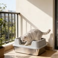thumbnail image 1 of WLAGOOD High Wall Stainless Steel Kitty Litter Pan Semi-Enclosed Anti-Scatter Odor Control Non-Slip Scratch Proof Washable Litter Box for Large Cats - 19.7×13.8×8.7in, 1 of 6