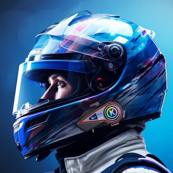 WLAGOOD Motorcycle Helmet Bluetooth Earphones Bluetooth 5.3 Anti-Interference Intelligent DSP Noise Reduction IPX6 Waterproof Automatic Call Answering 1200mAh 35H Long Battery Life Riding Headset