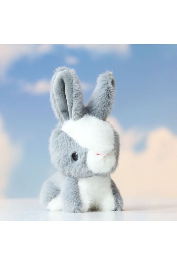PP Cotton Bunny Plush Keychain with Steel Lobster Clasp Hand Washable Bag Pendant for Daily Decor and Birthday Wedding Holiday Gift Use