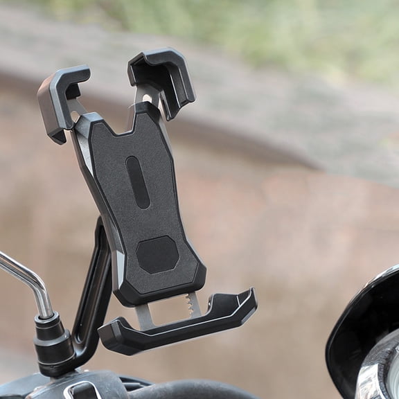 WLAGOOD Phone Holder Shock Absorbing 360° Rotatable One-Hand Lock Anti-Slip Cradle Universal 4.5-6.5 Inch Phones for Motorcycle Scooter Outdoor Navigation