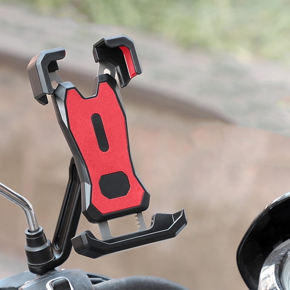 WLAGOOD Phone Holder Shock Absorbing 360° Rotatable One-Hand Lock Anti-Slip Cradle Universal 4.5-6.5 Inch Phones for Motorcycle Scooter Outdoor Navigation