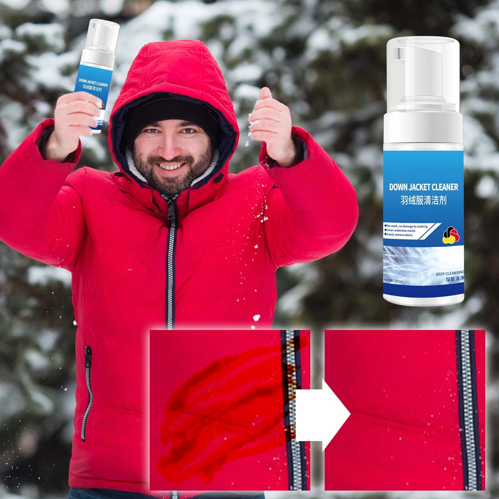 WLAGOOD Spot Remover Laundry Convenient Clothing Cleaning Stain Removal Solution Down Jacket Cleaner 150ml