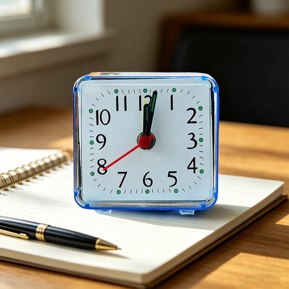 WLAGOOD Transparent Analog Alarm Clock with Silent Sweep Mechanism,Large Dial,AA Battery Cordless Design for Bedroom and Home Desktop Wake-Up Use