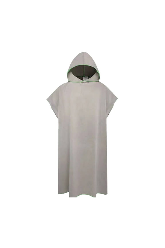 Unisex Hooded Beach Changing Towel Robe 43.3in Microfiber Quick Dry Absorbent Sand-Proof Lightweight Bathrobe with Armpit Button for Surfers Swimmers Divers Outdoor Sports