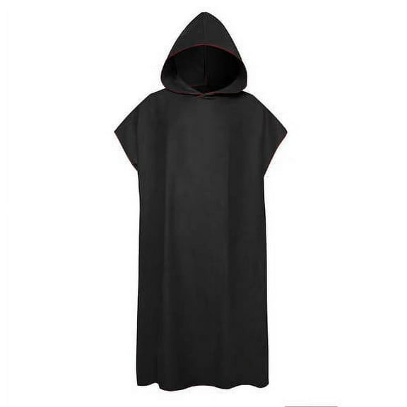 WLAGOOD Unisex Hooded Beach Changing Towel Robe 43.3in Microfiber Quick Dry Absorbent Sand-Proof Lightweight Bathrobe with Armpit Button for Surfers Swimmers Divers Outdoor Sports