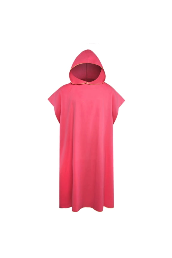 Unisex Hooded Beach Changing Towel Robe 43.3in Microfiber Quick Dry Absorbent Sand-Proof Lightweight Bathrobe with Armpit Button for Surfers Swimmers Divers Outdoor Sports