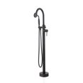 WLAIWLA Black Matte Freestanding Bathtub Faucet with Hand Held Shower