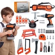 WLBES Kids Tool Set, Toddler Tool Kit with Toy Drill, Kids Tool Belt, Pretend Play Power Construction Tools Toys for 3-8 Year Old Boys Girls