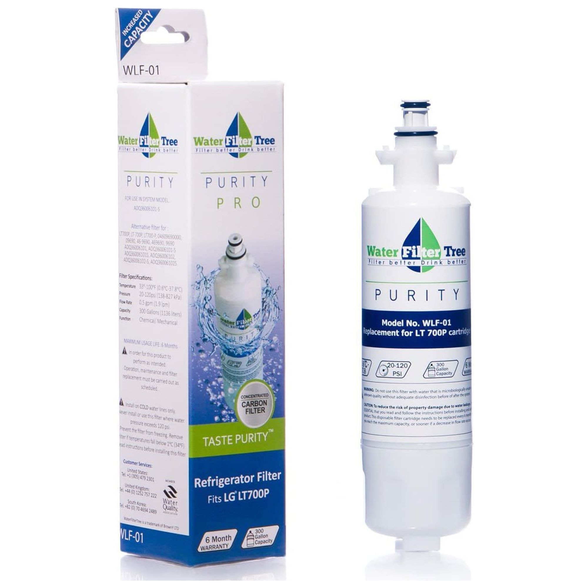 WLF01 LG Refrigerator Replacement Water Filter for LG LT700P
