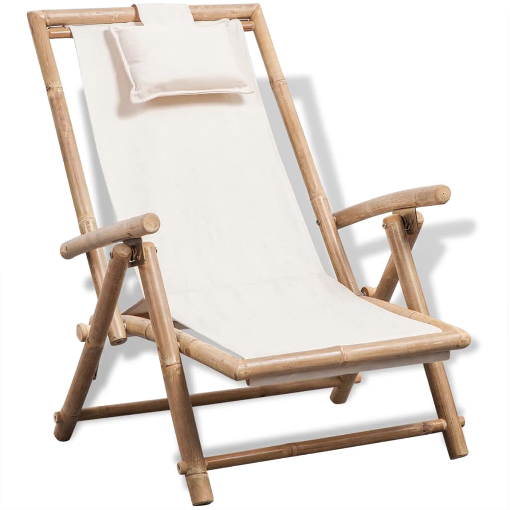 WLGD Adjustable Bamboo Deck Chair with Armrests and Waterproof Green ...