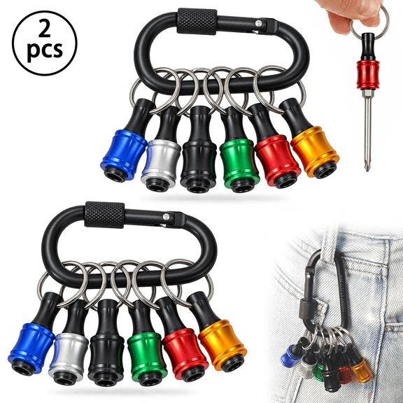 WLGJL 12PCS Bit Holders 1/4 Socket, Hex Shank Screwdriver Bit Holder for Impact Driver Drill Bit Keychain Extension Bar Quick Release Easy Change, Screwdriver Bit Holders