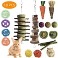 thumbnail image 1 of WLGJL 18 PCS Bunny Chew Toys for Teeth, Natural Rabbit Toys Apple Wood Grass timothy Sticks Chew and Treat for Guinea Pigs Hamster Chinchillas, 1 of 7