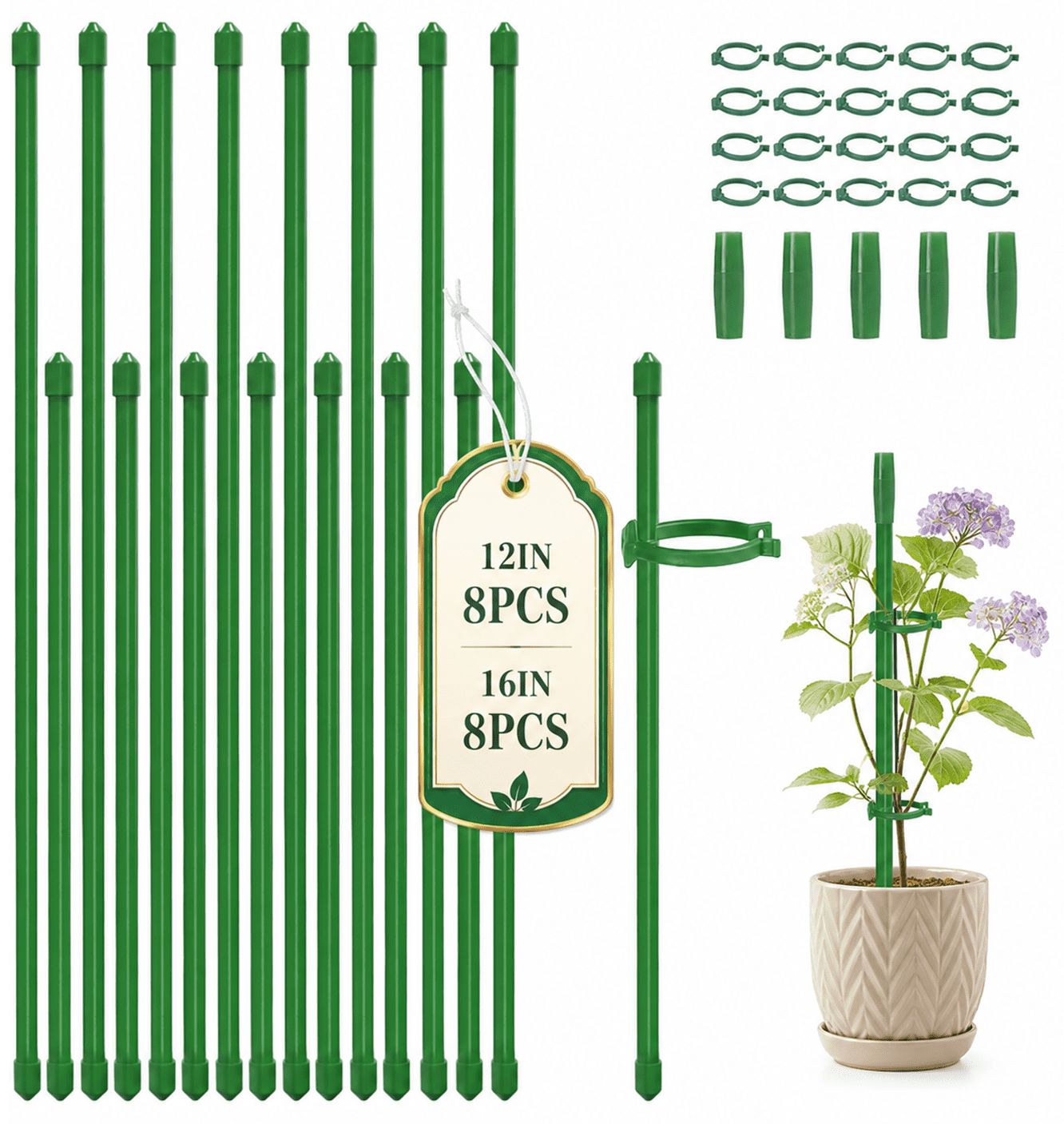WLGJL 20 Pack Plant Stakes for Indoor Plants, 12 Inch and 16 Inch ...