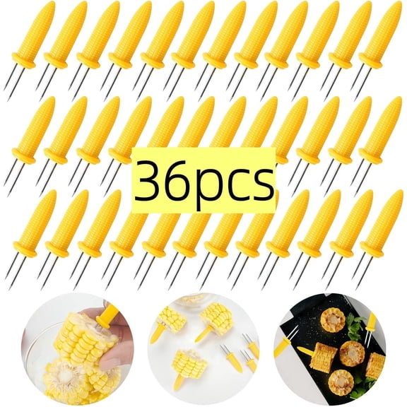 WLGJL 36 pack Stainless Steel Corn Holders - Corn on the Grill & Cob Skewers for Home & BBQ Cooking(2.36Inch)