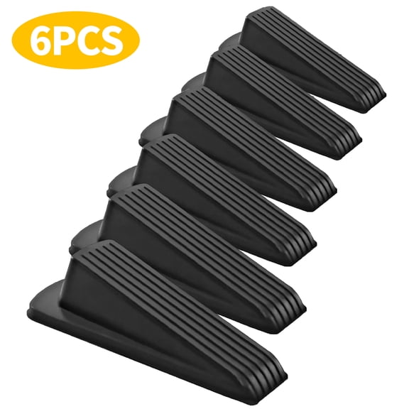 WLGJL 6 Pack Door Stoppers for Bottom of Door, Rubber Door Stopper Wedge, Sturdy Stackable Door Stops for Floor