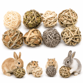 thumbnail image 1 of WLGJL Bunny Chew Grass Balls, Rolling Chew Toys for Small Animals, Natural Chew Grass Toys and Bunny Treats for Rabbits, Guinea Pigs, Chinchillas, Hamsters, Mice Teeth Grinding (8 Pcs), 1 of 8