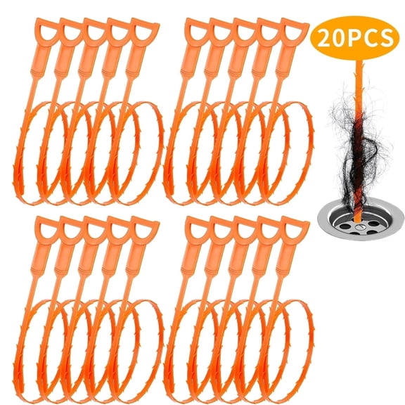 WLGJL Drain Snake Hair Drain Clog Remover - 20 pack Shower Snake Sink Unclogger Tool with Exquisite Packaging